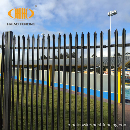 低価格の耐久性亜鉛めっき鋼の口蓋フェンス、黒粉コーティングされた柵のフェンス、高品質の黒い粉塗装式パリセード